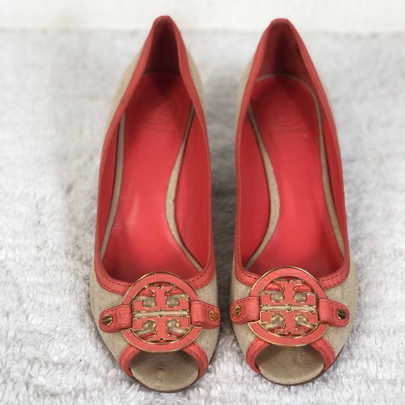 Tory Burch Shoes - Tory Burch Peep Toe Wedges